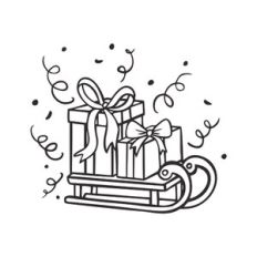 Sled with gifts