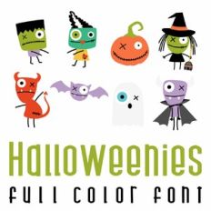 Halloweenies Full Color Font