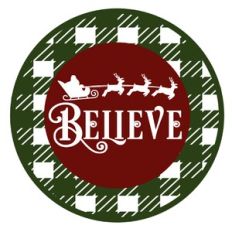 Plaid Christmas Believe Sign