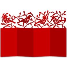 Birds and Rosehips Accordion Card