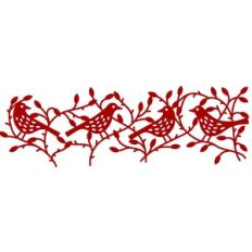 Birds and Rosehips Repeating Border
