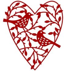 Birds and Rosehips Heart