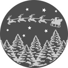 santa claus on the sleigh circle scenery