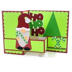 Santa Gnome Double Fold Pop Up Card