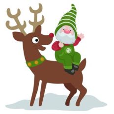 Christmas Elf with Deer
