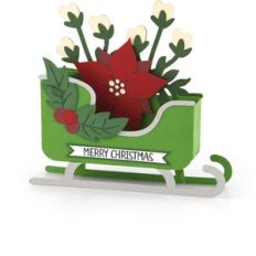 Box Card Sleigh Poinsettia