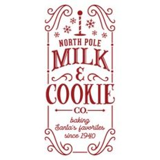 North Pole Milk and Cookie Vertical for Christmas sign
