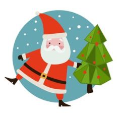 Santa with Tree