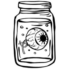spooky jar with eye