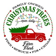 Family Owned Christmas Trees Round Shape