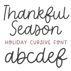 BFC Thankful Season Christmas Cursive Font