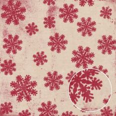 Red Cream Snow Vintage Christmas Monoprint Background Pattern
