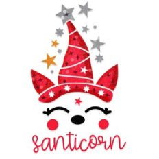 Cute Santa unicorn Sublimation Design