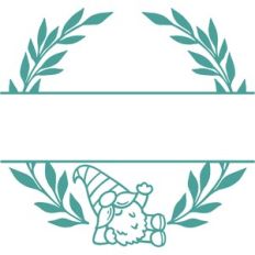 gnome monogram wreath