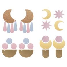 Moon Earrings Template, Celestial Star earrings