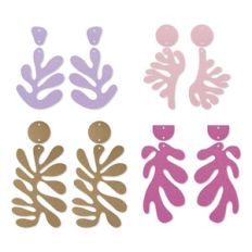 Leaf coral Earring Template, Faux Leather Earrings