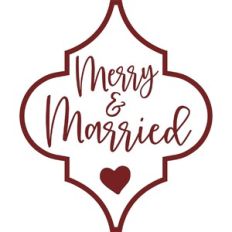 Merry and Married Arabesque Christmas Ornament