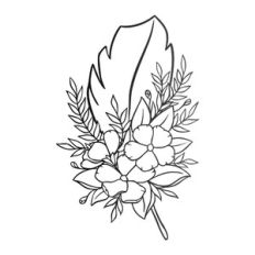 Feather with flowers