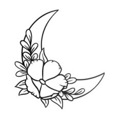 Moon with flowers