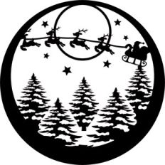 santa claus and full moon circle