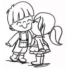 Boy and Girl Kissing
