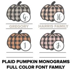 PLAID PUMPKINS FULL COLOR MONOGRAM FONT