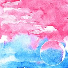 Crimson Blue Artsy Watercolor Monoprint Gradient Background Pattern