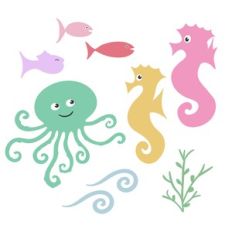 Seahorse, Octopus and Fish