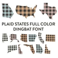 BUFFALO PLAID STATES FULL COLOR DINGBAT FONT