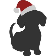 Christmas Puppy Dog With Santa Hat