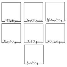 Days of the Week Heart Word Frames