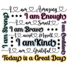 Affirmations Word Art / Subway Art