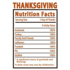 Thanksgiving Nutrition Label