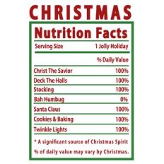 Christmas Nutrition Label