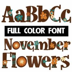 November Flowers Color Font