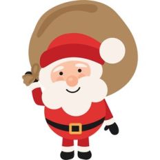 santa holding bag full of gifts