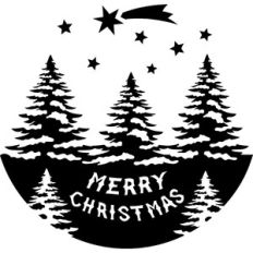 merry christmas and pine trees