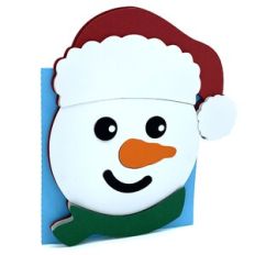 snowman face card