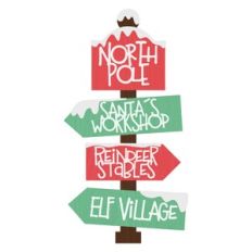 North Pole Sign with snow