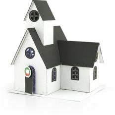 3D House Chipboard Village Church School
