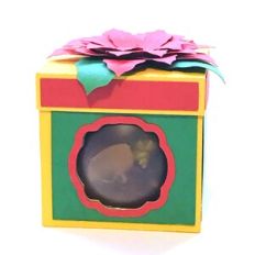 Poinsettia Gift Box with Cut-out Window