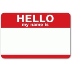 'hello my name is' tag