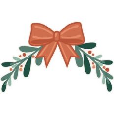 christmas greenery with bow
