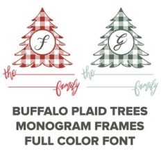 PLAID TREE FAMILY MONOGRAMS FULL COLOR FONT