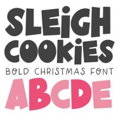 BFC Sleigh Cookies Display Christmas Font