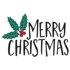 Merry Christmas with Holly Wordart