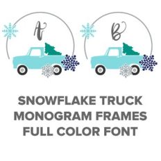 snowy truck monogram frames full color font