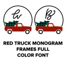 truck and plaid tree full color monogram font