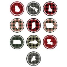 buffalo plaid 50 states stickers