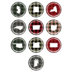 buffalo plaid 50 states stickers